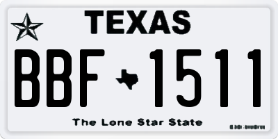 TX license plate BBF1511