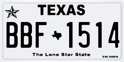 TX license plate BBF1514