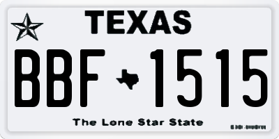 TX license plate BBF1515