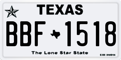 TX license plate BBF1518