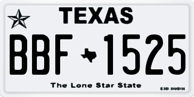 TX license plate BBF1525