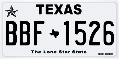 TX license plate BBF1526