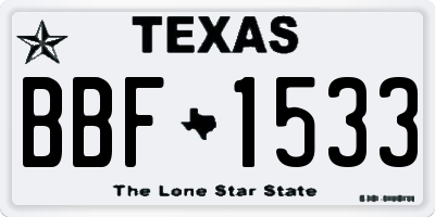 TX license plate BBF1533