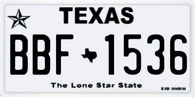 TX license plate BBF1536