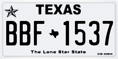 TX license plate BBF1537