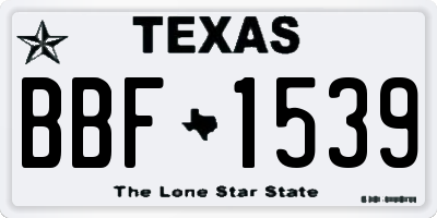 TX license plate BBF1539
