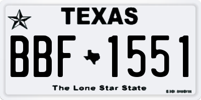 TX license plate BBF1551