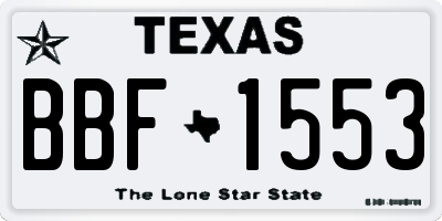 TX license plate BBF1553