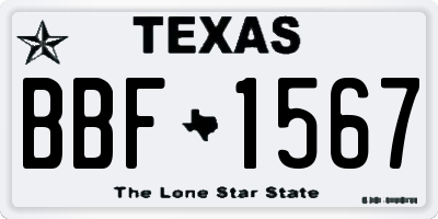 TX license plate BBF1567