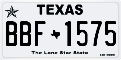 TX license plate BBF1575