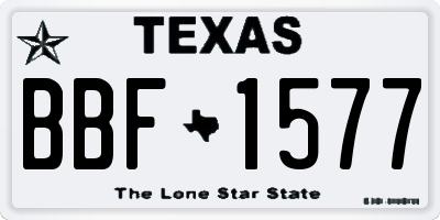 TX license plate BBF1577
