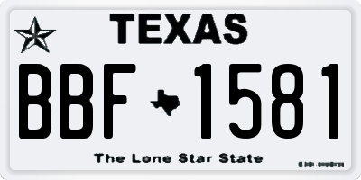 TX license plate BBF1581