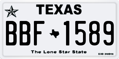 TX license plate BBF1589