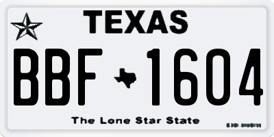 TX license plate BBF1604