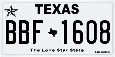 TX license plate BBF1608