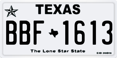 TX license plate BBF1613