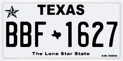 TX license plate BBF1627