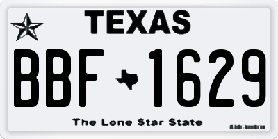TX license plate BBF1629