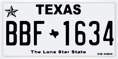 TX license plate BBF1634