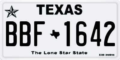 TX license plate BBF1642