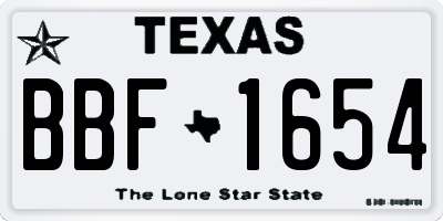 TX license plate BBF1654