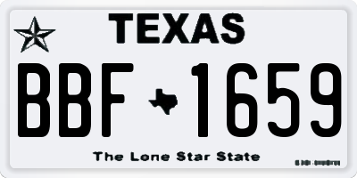 TX license plate BBF1659