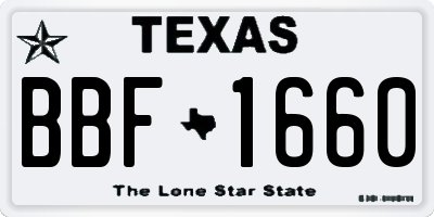 TX license plate BBF1660