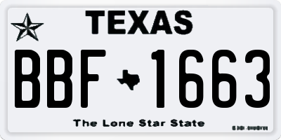 TX license plate BBF1663