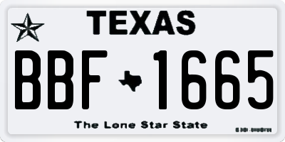 TX license plate BBF1665