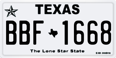 TX license plate BBF1668