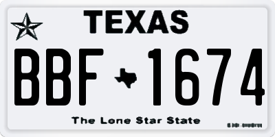 TX license plate BBF1674