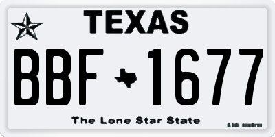 TX license plate BBF1677