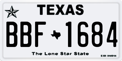 TX license plate BBF1684