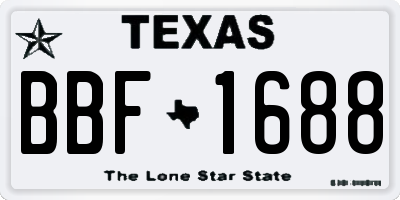 TX license plate BBF1688