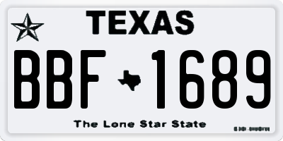 TX license plate BBF1689