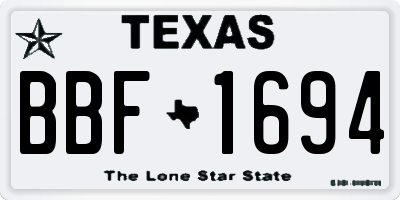 TX license plate BBF1694