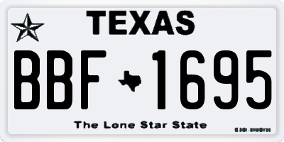 TX license plate BBF1695