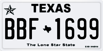 TX license plate BBF1699