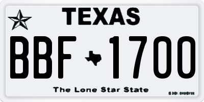 TX license plate BBF1700