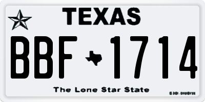 TX license plate BBF1714