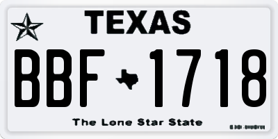 TX license plate BBF1718