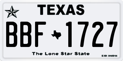 TX license plate BBF1727