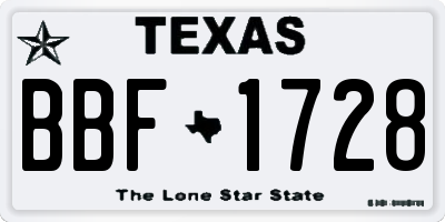 TX license plate BBF1728