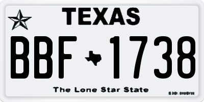 TX license plate BBF1738