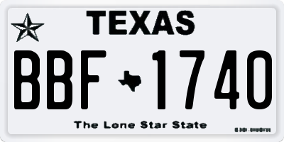 TX license plate BBF1740
