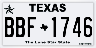 TX license plate BBF1746
