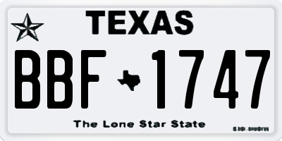 TX license plate BBF1747