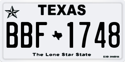 TX license plate BBF1748