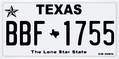 TX license plate BBF1755