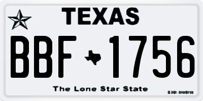TX license plate BBF1756